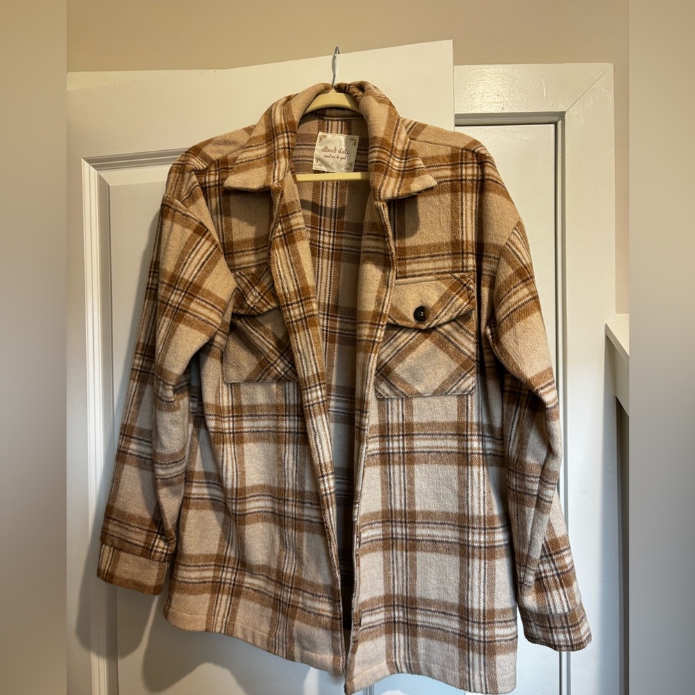 Plaid Tan Shacket for Women